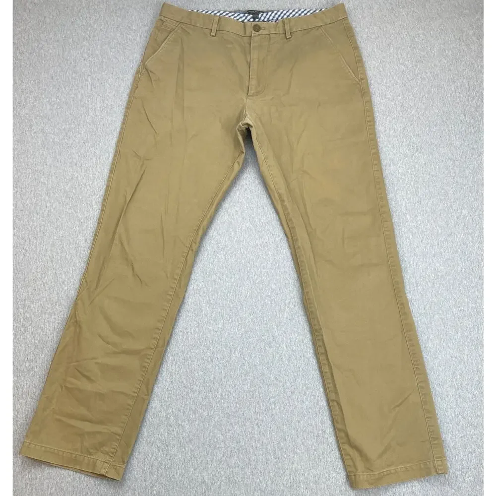 Banana Republic Pants Mens 34 x 34 Khaki Kentfield Chino Flat Front Straight Fit
